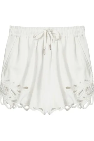 Isabel Marant Shorts, Dame, Hvid, S, Bomuld, Hvide bomuldsshorts med snøre i taljen