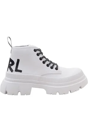Karl Lagerfeld Sko, Dame, Hvid, 39 EU, Uld, Trekka Max Snørestøvler