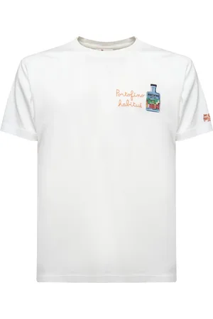 MC2 SAINT BARTH Top, Herre, Hvid, L, Bomuld, Hvid Bomulds T-shirt med Broderi