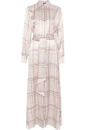 Kiton Kjole, Dame, Lyserød, XS, Satin, Mauve Silk Maxi Kjole