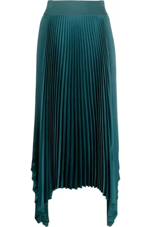 Joseph Nederdel, Dame, Grøn, M, Polyester, Ade Knit Weave Plissé Nederdel