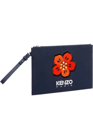 Kenzo Taske, Herre, Blå, ONE SIZE, Bomuld, Boke Flower Clutch