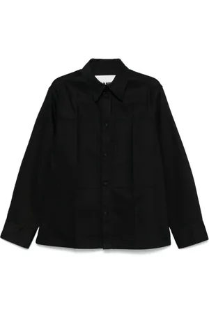 Jil Sander Skjorte, Herre, Sort, S, Denim, Sort Denimskjorte med Klassisk Krave