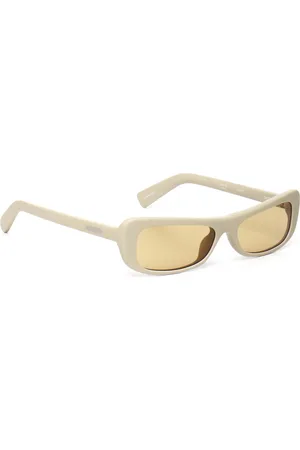 Jacquemus Tilbehør, unisex, Hvid, ONE SIZE, Uld, Butter Yellow Lens UV Beskyttelse Solbriller
