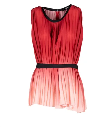 Karl Lagerfeld Bluser & Skjorter, Dame, Rød, XS, Uld, Pleated Ombre Top