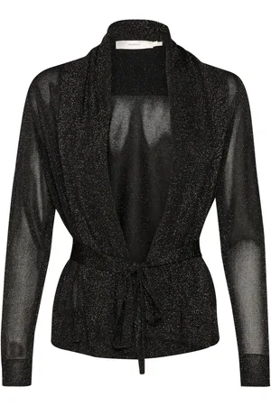 INWEAR Strik, Dame, Sort, 3XL, Kort Cardigan med Glimmer