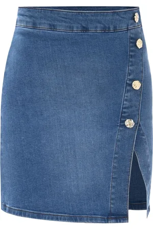 Kocca Nederdel, Dame, Blå, W34, Uld, Stilfuld denimnederdel