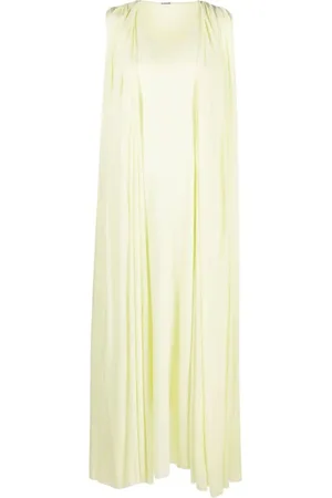 Jil Sander Kjole, Dame, Gul, XS, Elegant Gul Draped Maxi Kjole