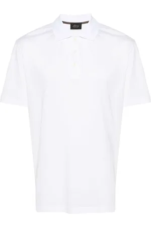 BRIONI Top, Herre, Hvid, M, Bomuld, Hvid kortærmet poloshirt