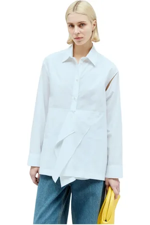J.W.Anderson Bluser & Skjorter, Dame, Hvid, S, Bomuld, Peplum Drape Skjorte