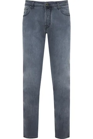 Jacob Cohen Jeans, Herre, Grå, W40, Bomuld, Stretch Jeans med indvendige detaljer