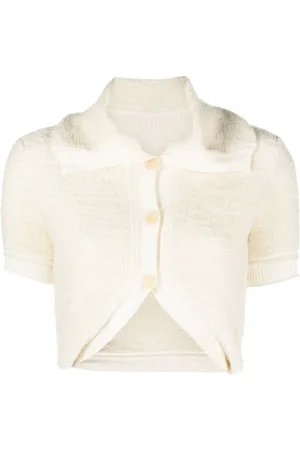 Jacquemus Strik, Dame, Hvid, XS, Uld, Maglia 110 Cardigan