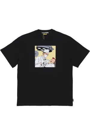 IUTER Top, Herre, Sort, L, Bomuld, Sort kortærmet rundhals T-shirt
