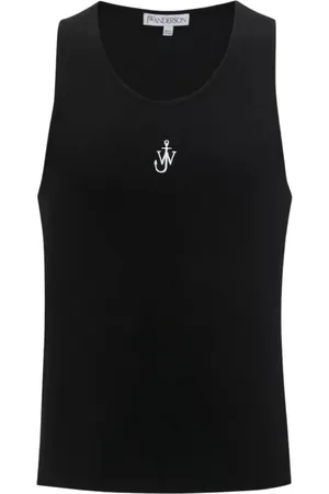 J.W.Anderson Top, Herre, Sort, S, Bomuld, Logo T-shirt Rund Hals Bomuld