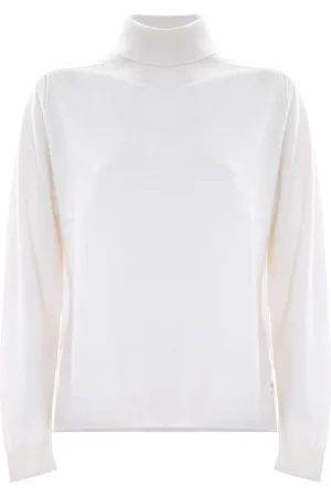 Kocca Strik, Dame, Hvid, XS, Uld, Uld Silke Polo Neck Jumper