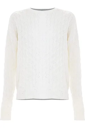 Kocca Strik, Dame, Hvid, 2XL, Uld, Charmerende kabelstrikket jumper