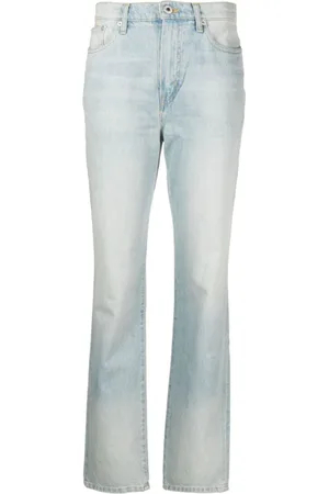 Kenzo Jeans, Dame, Blå, W28, Bomuld, Japanske højtaljede jeans med lige ben