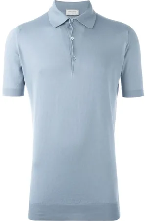 JOHN SMEDLEY Top, Herre, Blå, XL, Bomuld, Klar Blå Polo Shirt Adrian