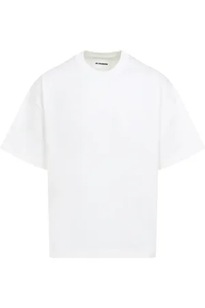 Jil Sander Top, Herre, Hvid, XL, Bomuld, Boxy Tonal Logo T-shirt