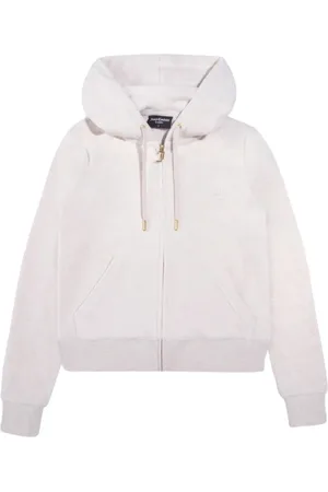 Juicy Couture Sweathshirts & Hoodies, Dame, Lyserød, S, Uld, Velour Hættetrøje med Slim Fit