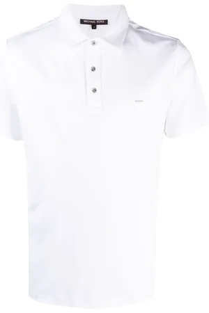 Michael Kors Top, Herre, Hvid, M, Bomuld, Broderet Logo Hvid Polo Skjorte