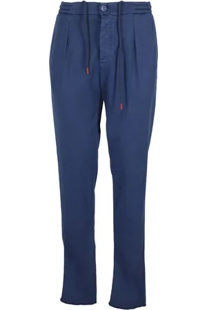 Kiton Bukser, Herre, Blå, W31, Uld, Slim-fit Bukser