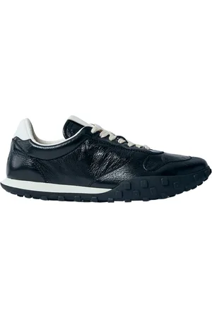 Jil Sander Sko, Dame, Sort, 40 EU, Læder, Læder Low-Top Sneakers med Logo Motiv