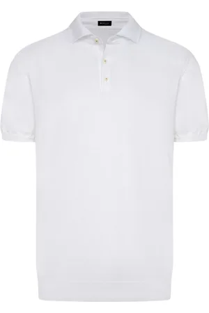 Kiton Top, Herre, Hvid, M, Bomuld, Blød Bomulds Polo Shirt