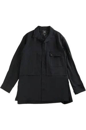 Y-3 Skjorte, Herre, Sort, S, Rayon, Rayon Twill Skjorte