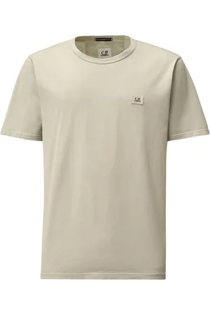 C.P. Company Top, Herre, Hvid, L, Bomuld, Merceriseret Bomuld Logo T-shirt Hvid