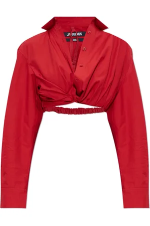 Jacquemus Bluser & Skjorter, Dame, Rød, 2XS, Bomuld, La Chemise Bahia