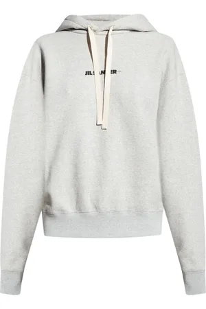 Jil Sander Sweathshirts & Hoodies, Dame, Grå, M, Bomuld, Logo Hoodie