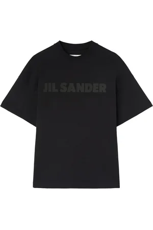 Jil Sander Top, Dame, Sort, M, Bomuld, Logo Print T-Shirt