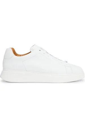HUGO BOSS Sko, Herre, Hvid, 44 EU, Læder, Læder Sneakers med Gummisål