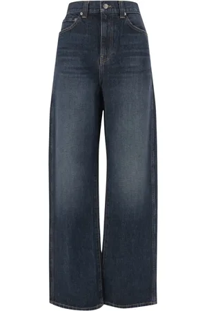 Khaite Jeans, Dame, Blå, W27, Bomuld, Wide Leg Bomulds Denim Jeans