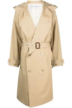 J.W.Anderson Frakke, Dame, Brun, XS, Hætte Trenchcoat