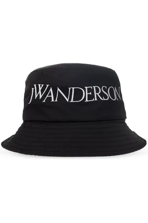 J.W.Anderson Tilbehør, unisex, Sort, M/L, Uld, Logo Broderet Bucket Hat