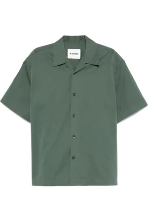 Jil Sander Skjorte, Herre, Grøn, M, Satin, Satin Skjorte