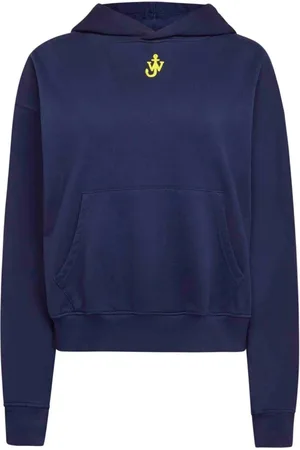 J.W.Anderson Sweathshirts & Hoodies, Dame, Blå, S, Bomuld, Anchor Logo Sweater Hættetrøje