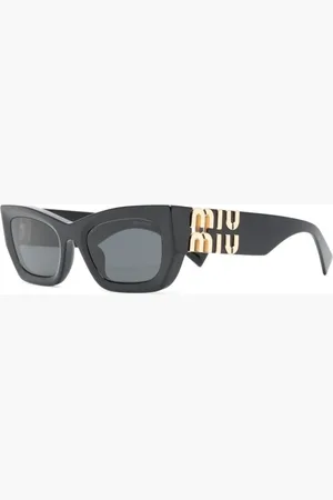 Miu Miu Tilbehør, Dame, Sort, 53 MM, Sort Solbriller med Original Etui