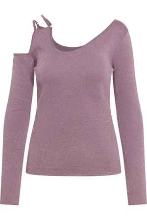 J.W.Anderson Strik, Dame, Lilla, XS, Uld, Asymmetrisk Top