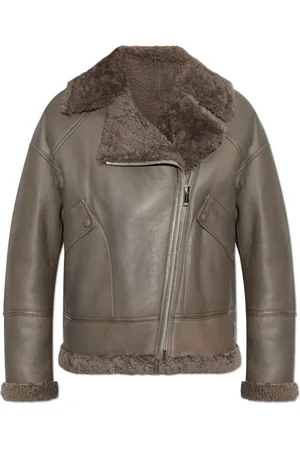 YVES SALOMON Jakke, Dame, Grå, M, Uld, Shearling Coat