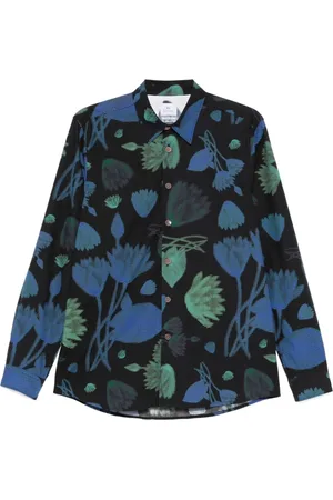 Paul Smith Skjorte, Herre, Blå, L, Blå knap-op skjorte med boks-plissering detalje