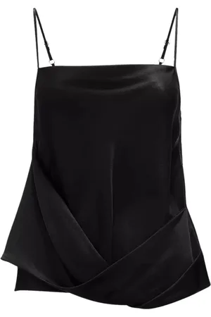 J.W.Anderson Top, Dame, Sort, XS, Sort strop top med vandfaldsudskæring