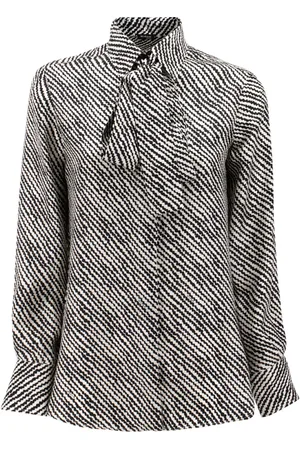 Kiton Bluser & Skjorter, Dame, Grå, M, Silke Printet Bluse