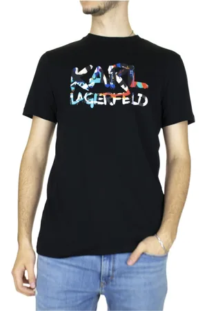 Karl Lagerfeld Top, Herre, Sort, L, Bomuld, T-shirt Crewneck