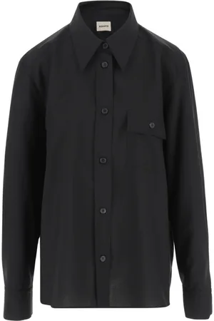 Khaite Bluser & Skjorter, Dame, Sort, M, Uld, Yatty Top Skjorte