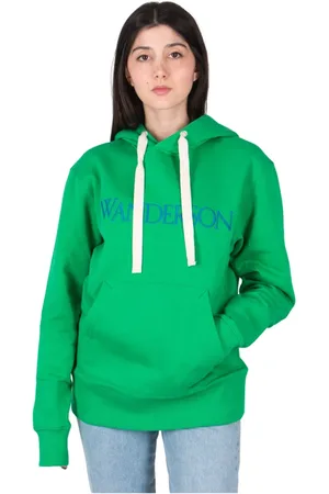 J.W.Anderson Sweathshirts & Hoodies, Dame, Grøn, M, Bomuld, Clic Logo Hættetrøje