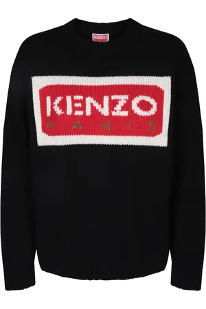 Kenzo Strik, Dame, Sort, XS, Bomuld, Grafisk Intarsia Sweater