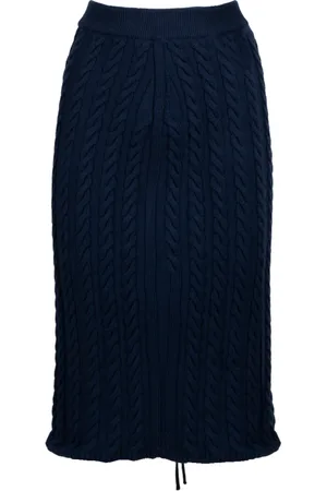 Kenzo Nederdel, Dame, Blå, S, Bomuld, Lace Up Midi Skirt